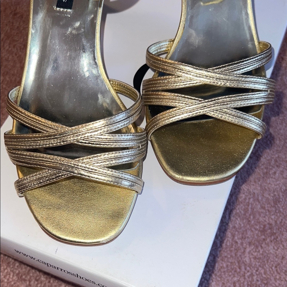Caparros Gold Strappy Heels - Picture 3 of 7